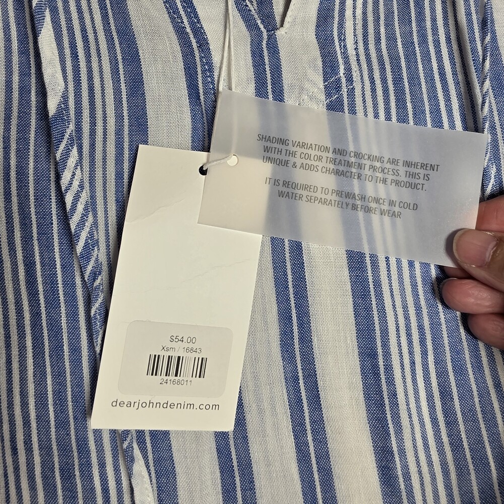 Dear John Fringe Edge Tank in Light Blue Stripe Womens Xtra Small. New. - Picture 5 of 10